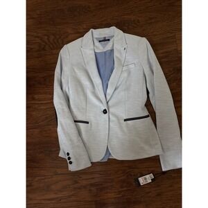 Tommy Hilfiger Classic Preppy Pique Knit Blazer. Baby blue